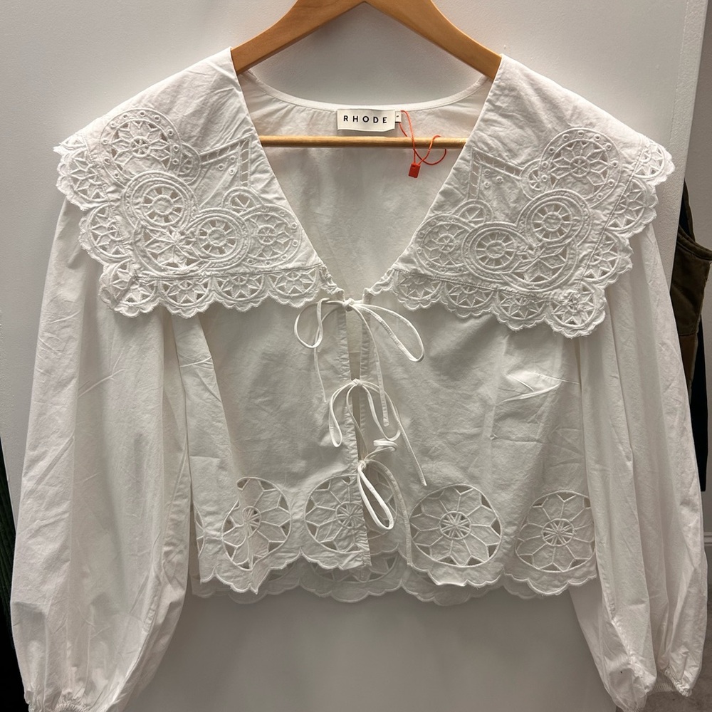 NWOT Rhode White Lace Detail Giulio Women's Top